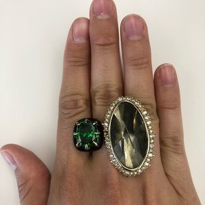 Alexis Bittar green and grey cocktail ring